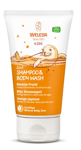 Weleda Kids Shampoo & body wash blije sinaasappel 150ml